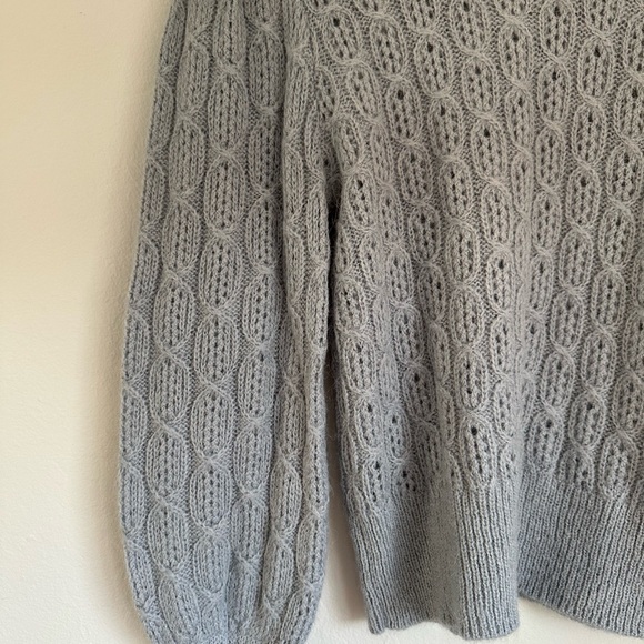 J. Crew Women's blue Cable Knit Sweater - Picture 4 of 7